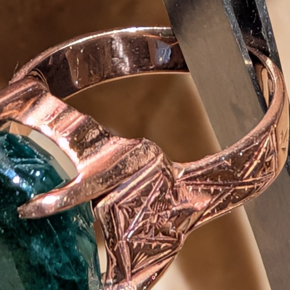 Mt St Helens Stone Ring set in Rose Gold Victorian Setting  Size 5 - Picture 5 of 5